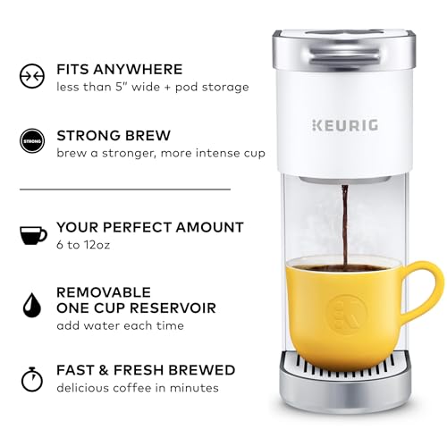 Single Serve K-Cup Pod Coffee Maker, 6 to 12oz Brew Size, Matte Black W47120