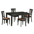 Black 5 Piece Faux Leather Dinette Set P294
