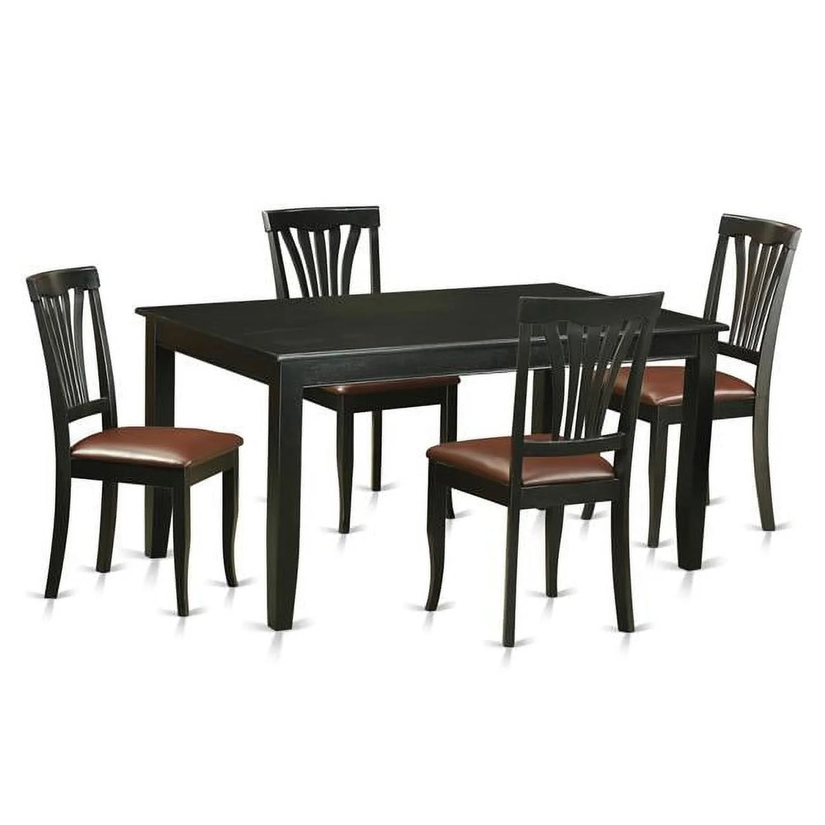 Black 5 Piece Faux Leather Dinette Set P294
