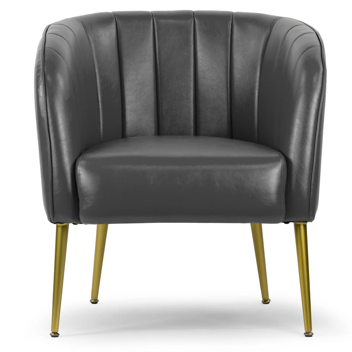 Grey Faux Leather Accent Chair X7939