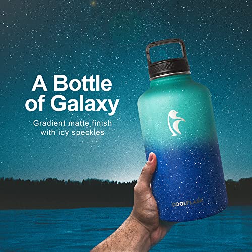 64 oz Insulated Stainless Steel Water Bottle with Straw & 3 Lids J2952