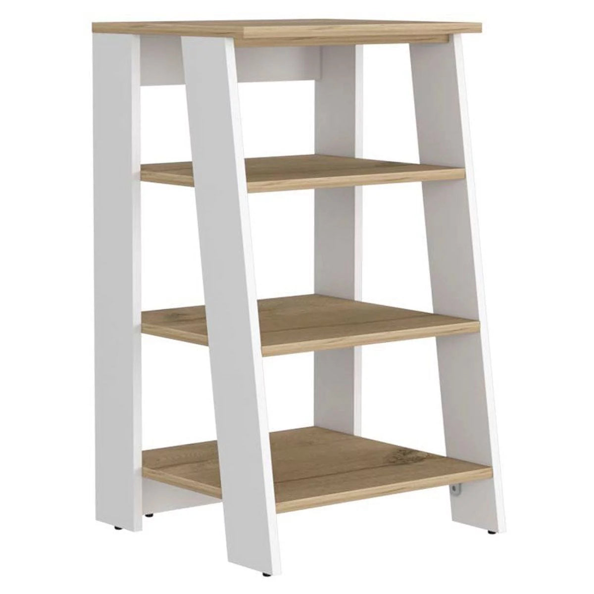Modern Wood Linen Cabinet with 4-Shelf in Light Oak/White L5279