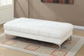 White Bonded Leather Cocktail Ottoman S33157