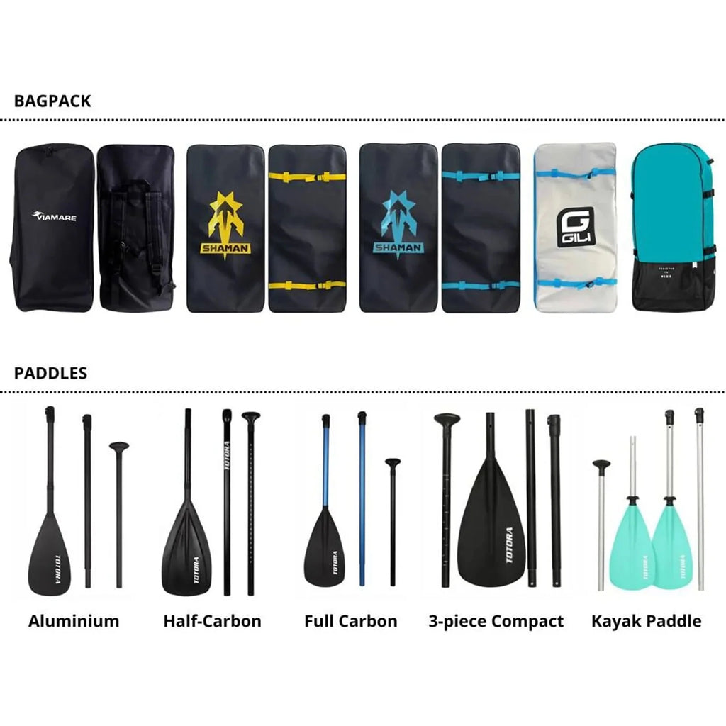 Inflatable Stand Up Paddle Board with 3 Fin, Pump, Safety Leash, Backpack and Paddle H400