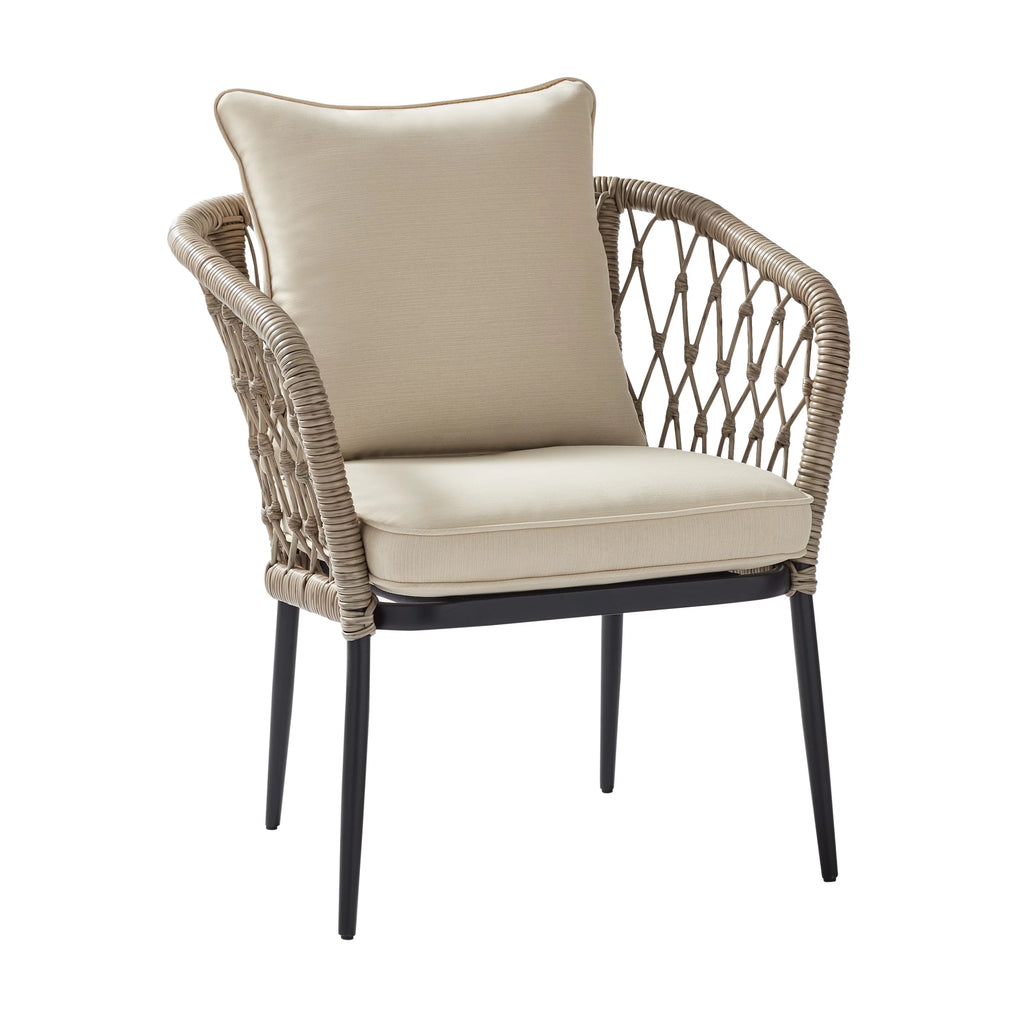 Wicker Outdoor Stacking Chair with Cushions Set of 2 E70872