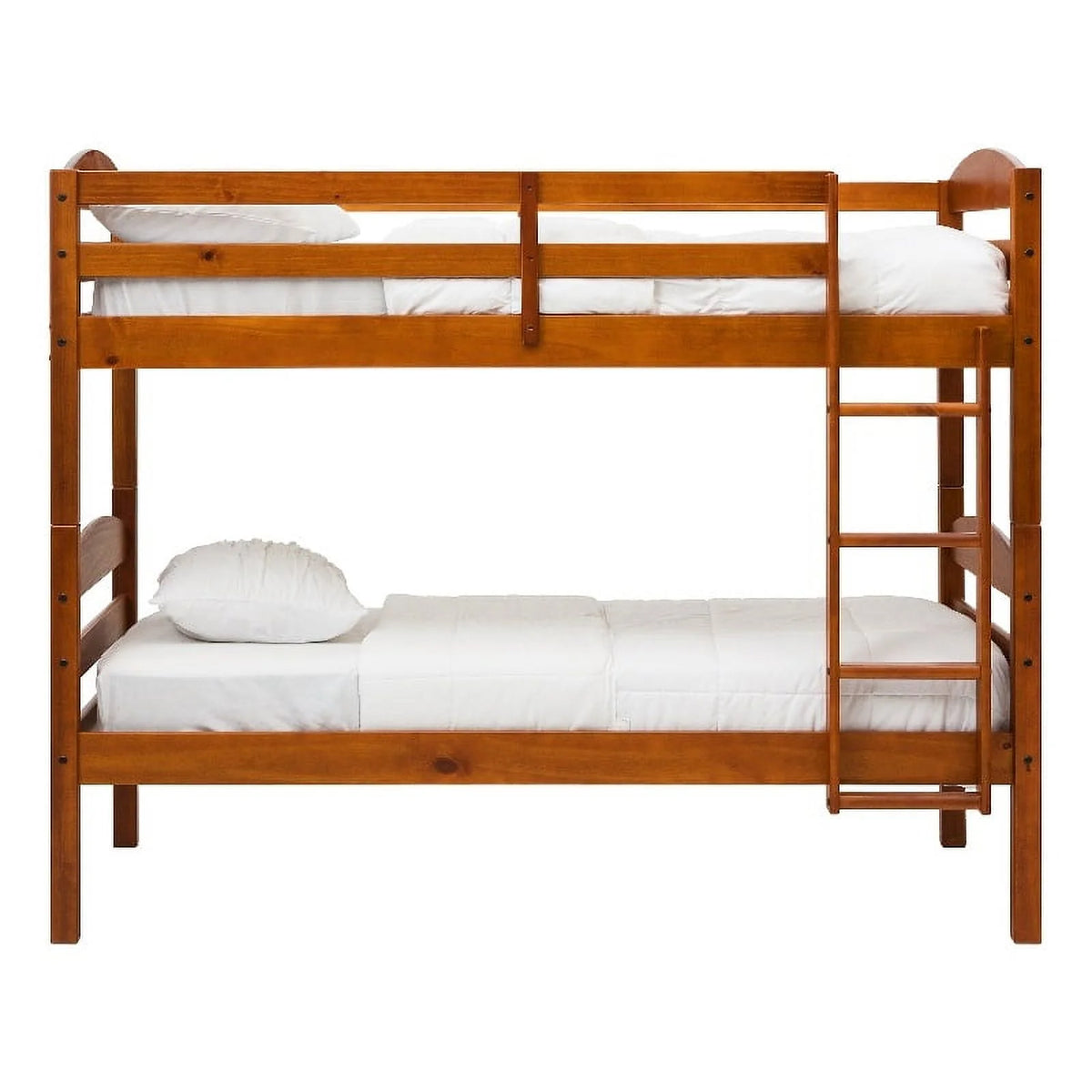 Twin-over-Twin Solid Wood Bunk Bed Frame in Cherry J946
