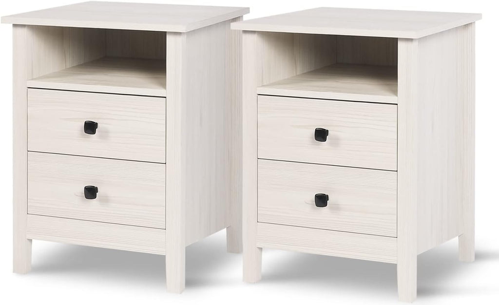 Set of 2 Wood Nightstands with Drawers I8161