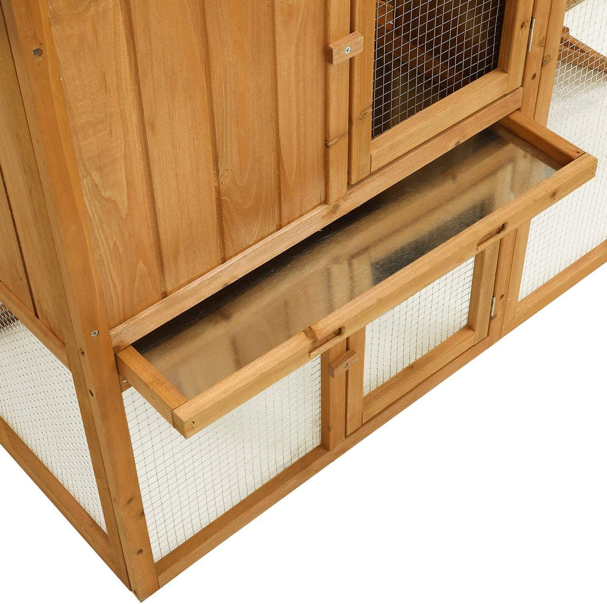 Large Wooden Outdoor Chicken Coop with Removable Tray & Ramp K43023