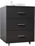 3 Drawer Rolling Wooden File Cabinet with Lockable Casters W49145