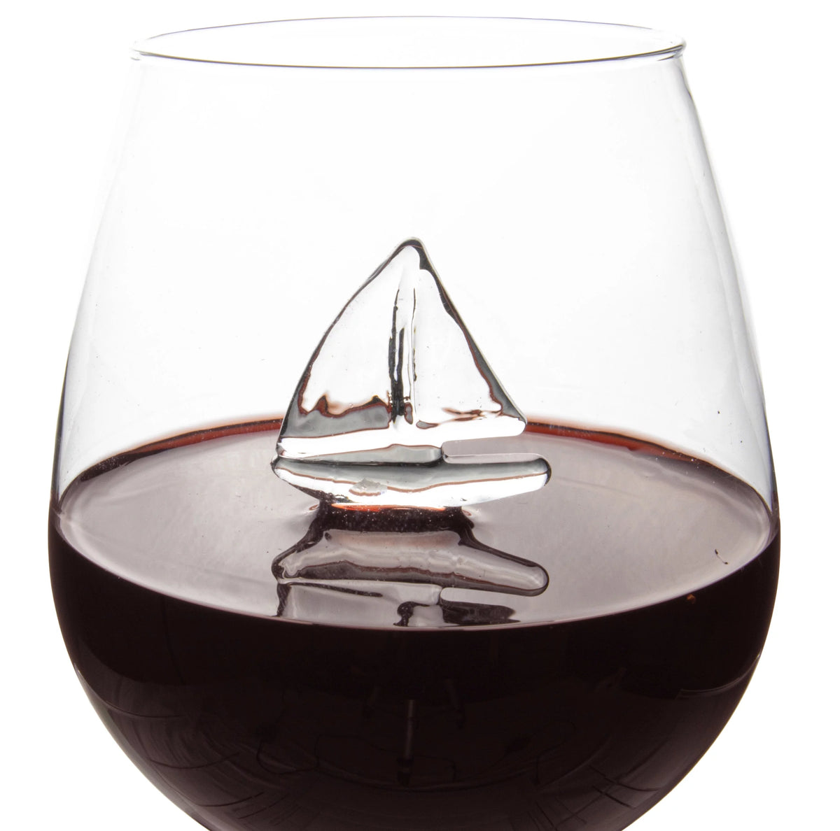 3D Sailboat Anchor Stemmed Wine Glass Set of 2 N771643
