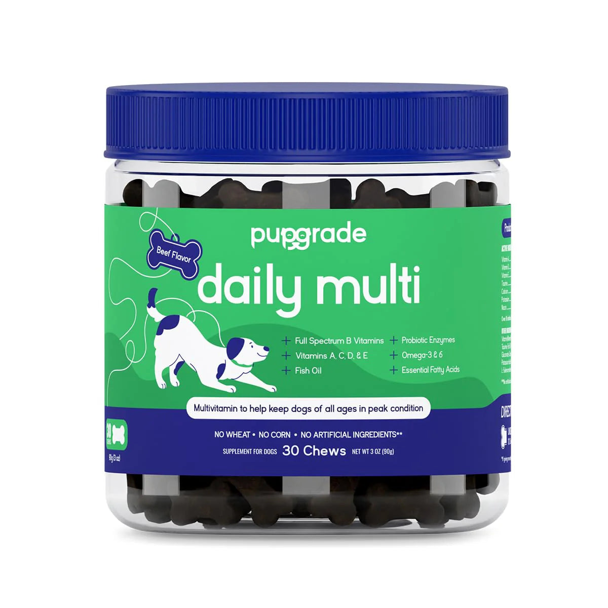 Dog Multivitamin Soft Chews with Probiotics Omega Fish Oil Vitamins 30 Ct Y89935