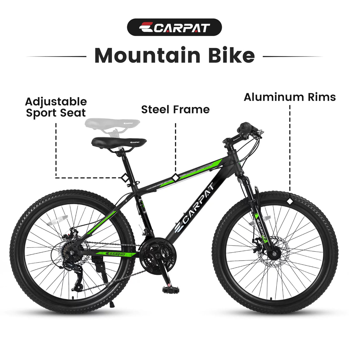 Orange 21 Speed High-carbon Steel Mountain Bike D800