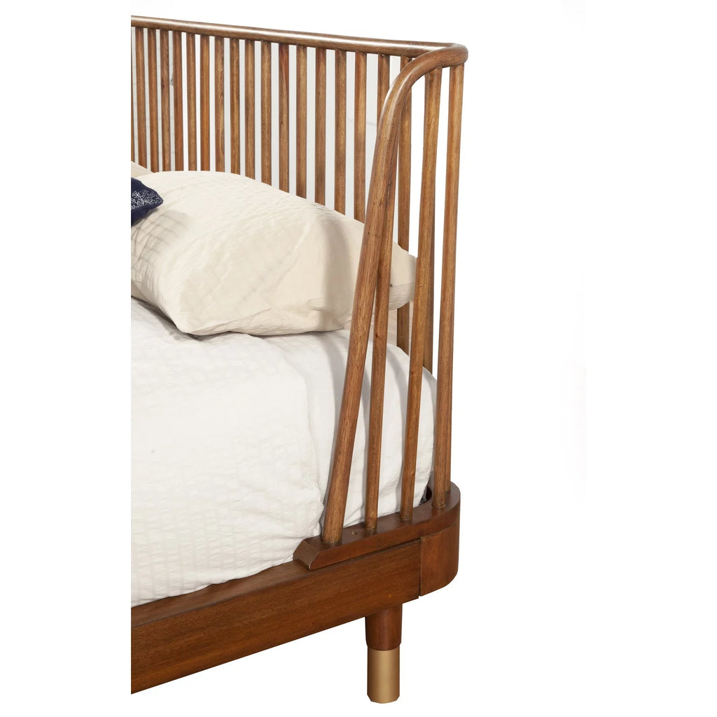 King Wood Platform Bed Dark Walnut L735