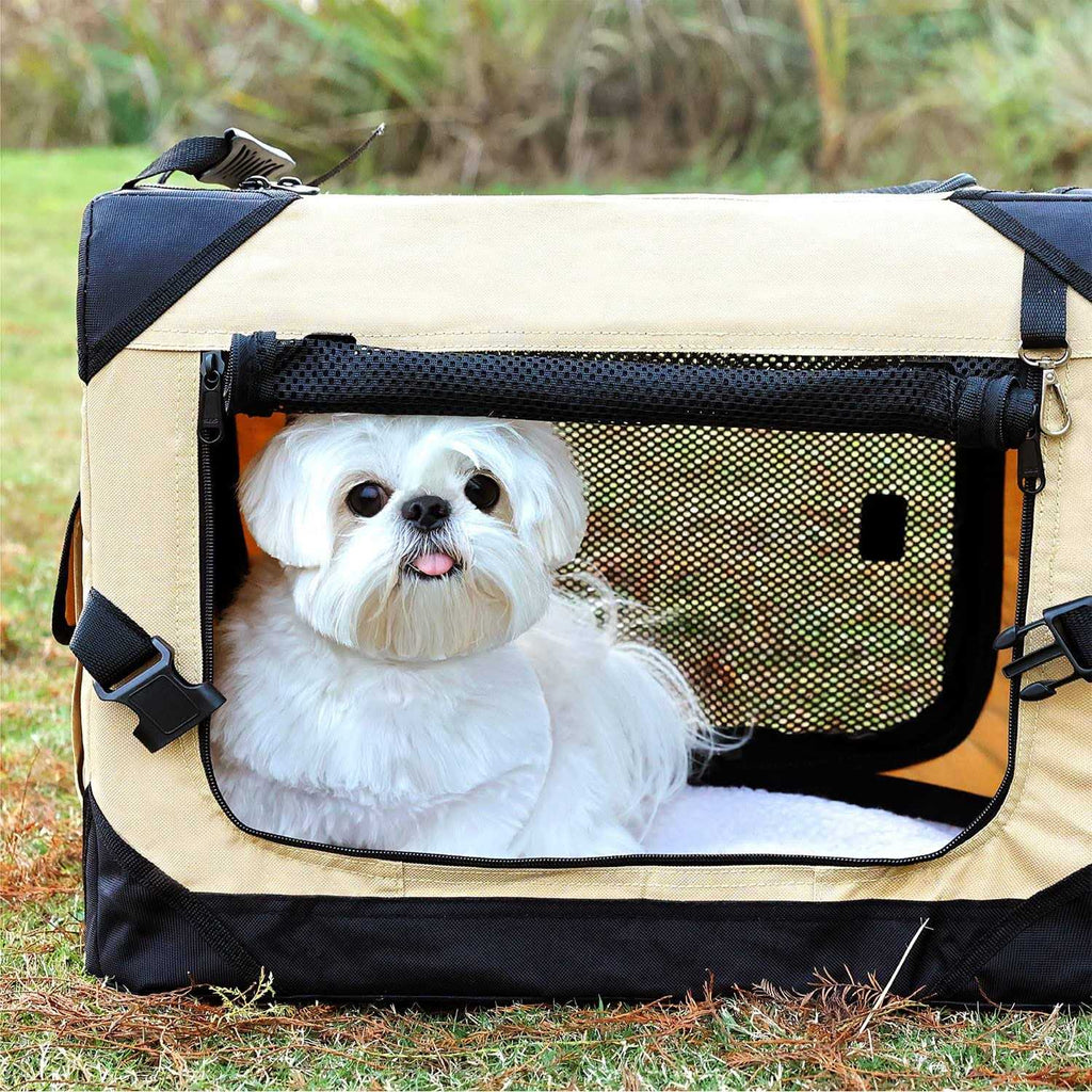 Collapsible Dog Crate 4-Door Foldable Soft Dog Kennel T395602