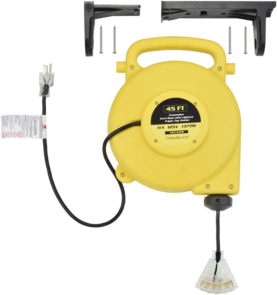 40 Ft 12/3 Retractable Extension Cord Reel with 3 Outlets G99800