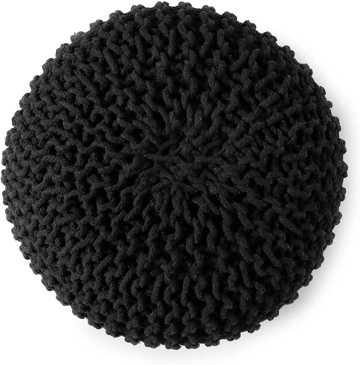 Hand Knitted 100% Cotton Round Pouf Ottoman K1085