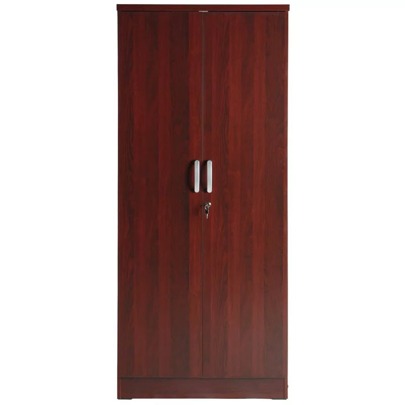 Queen Bed and Armoire Wardrobe Cabinet Set S76442