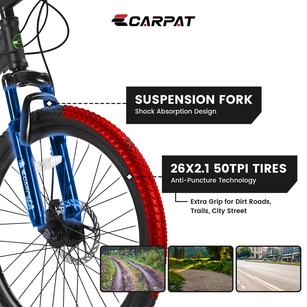 Orange 21 Speed High-carbon Steel Mountain Bike D800