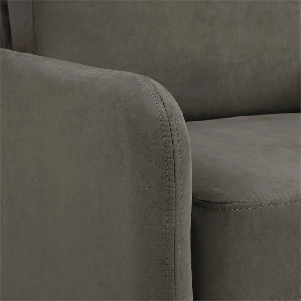 Charcoal Fabric Lounge Chair with Chrome Legs W15268