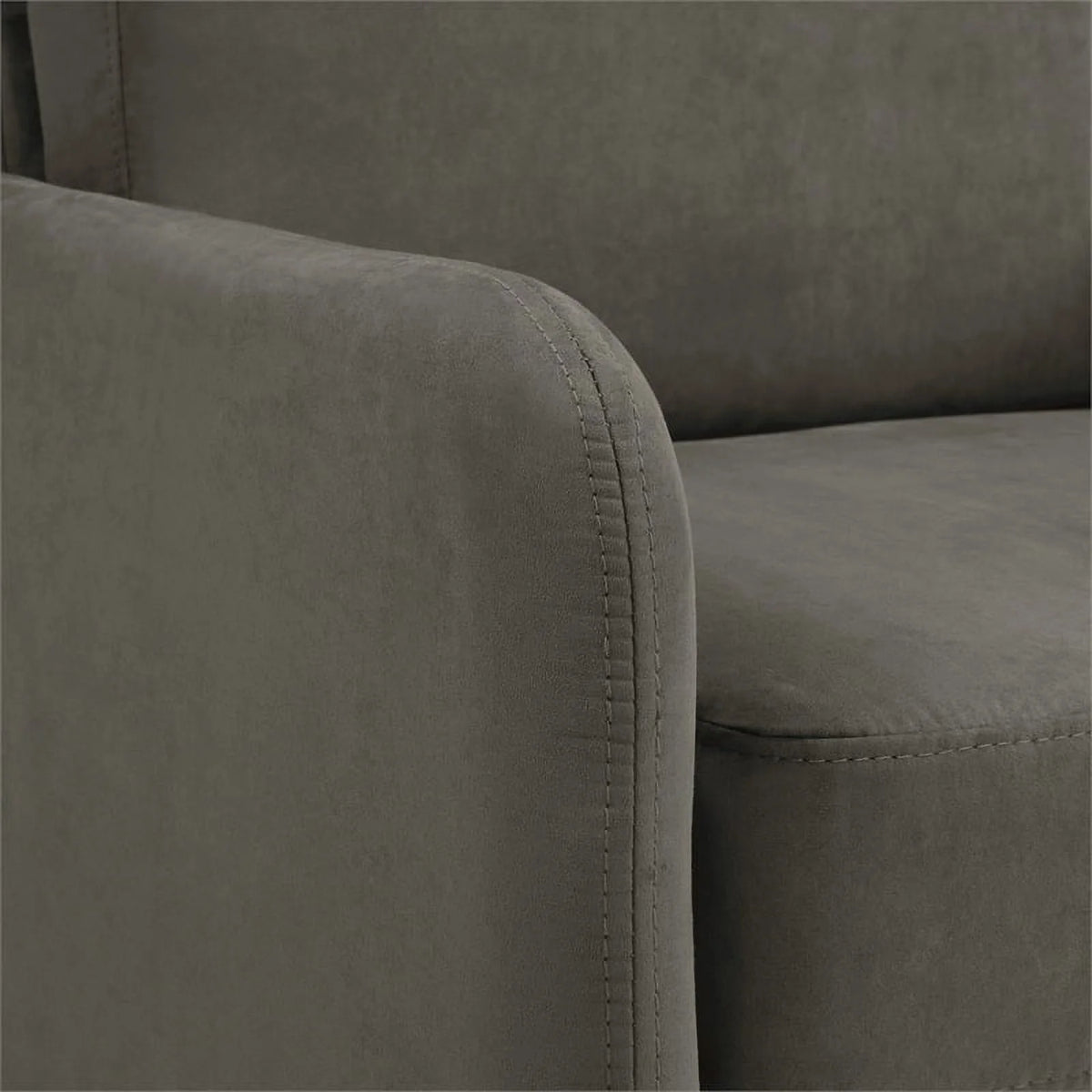 Charcoal Fabric Lounge Chair with Chrome Legs W15268