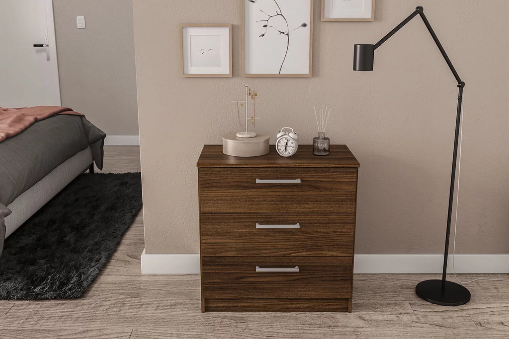 White 3 Drawer Wood Dresser J917
