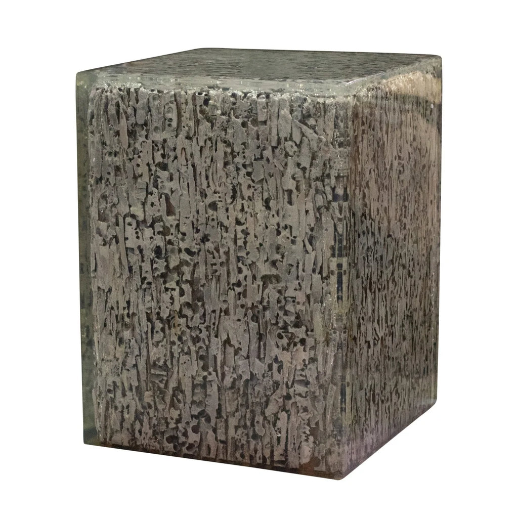 18 Inch Antique Gray Pedestal Side End Table R502