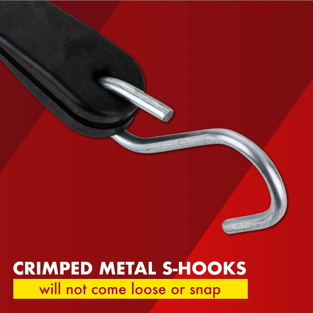 50 Pack Rubber Tarp Straps 10 Long EPDM with Crimped Hooks R8351