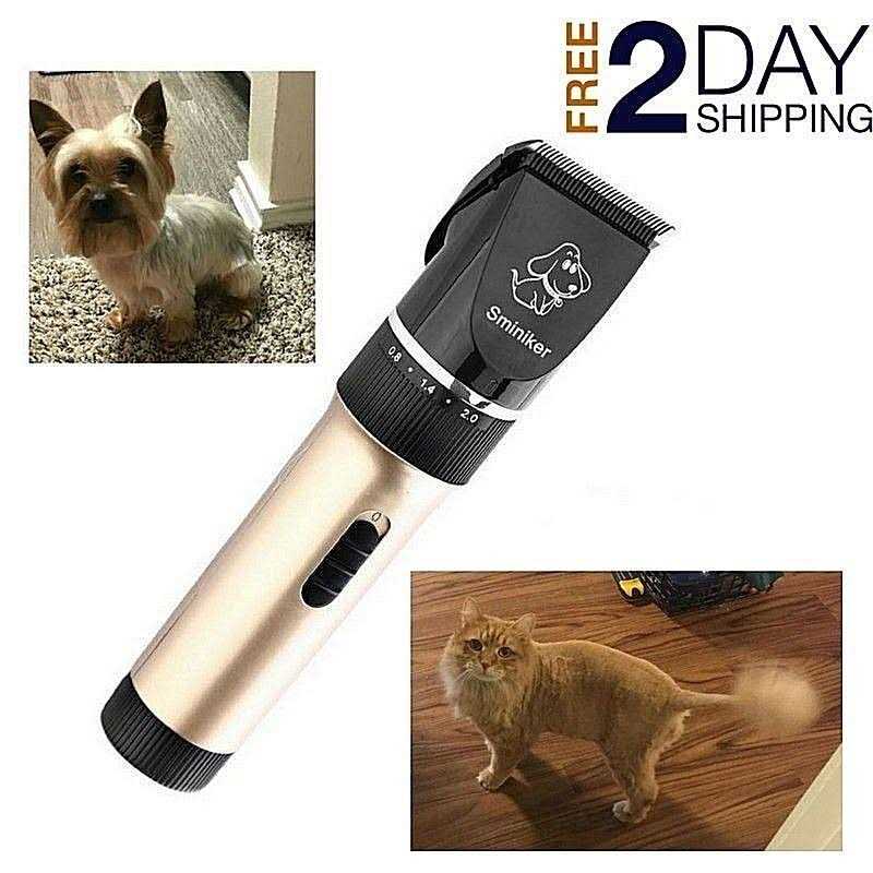 Low Noise Rechargeable Cordless Pet Clippers Grooming Kit with Storage Bag H683194