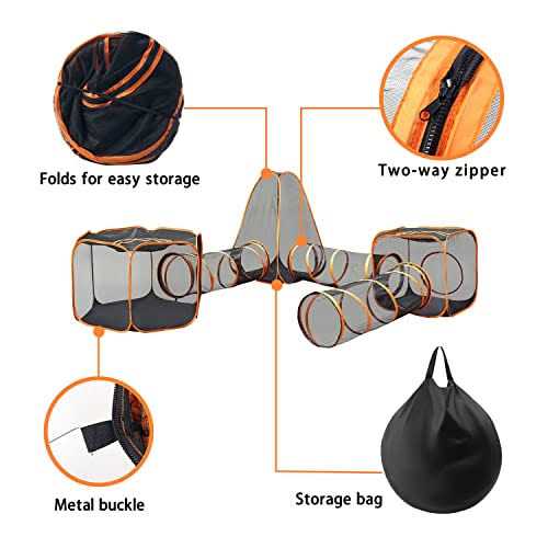 6-in-1 Tent Cat Enclosures with Tunnel H680397