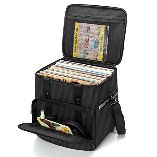 Vinyl Record Carrying Bag with Dividers Holds up to 60 LP Records D443