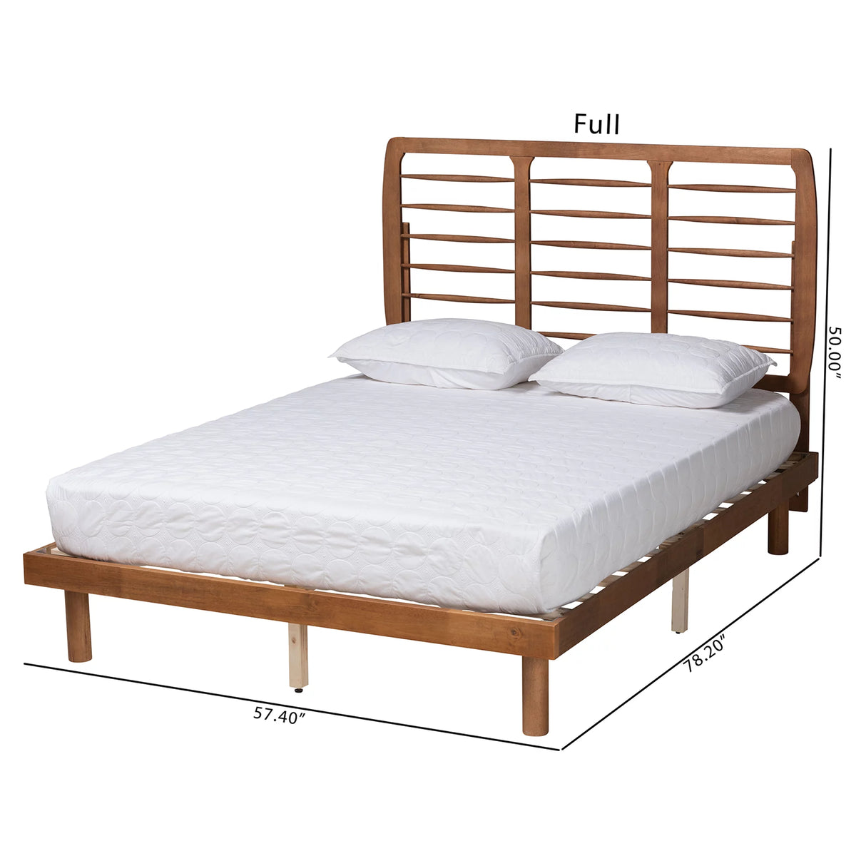 Ash Walnut Finished Wood Full Size Platform Bed L185412
