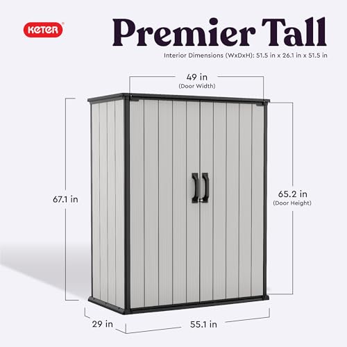 Resin Outdoor Storage Shed with Shelving Brackets F4572
