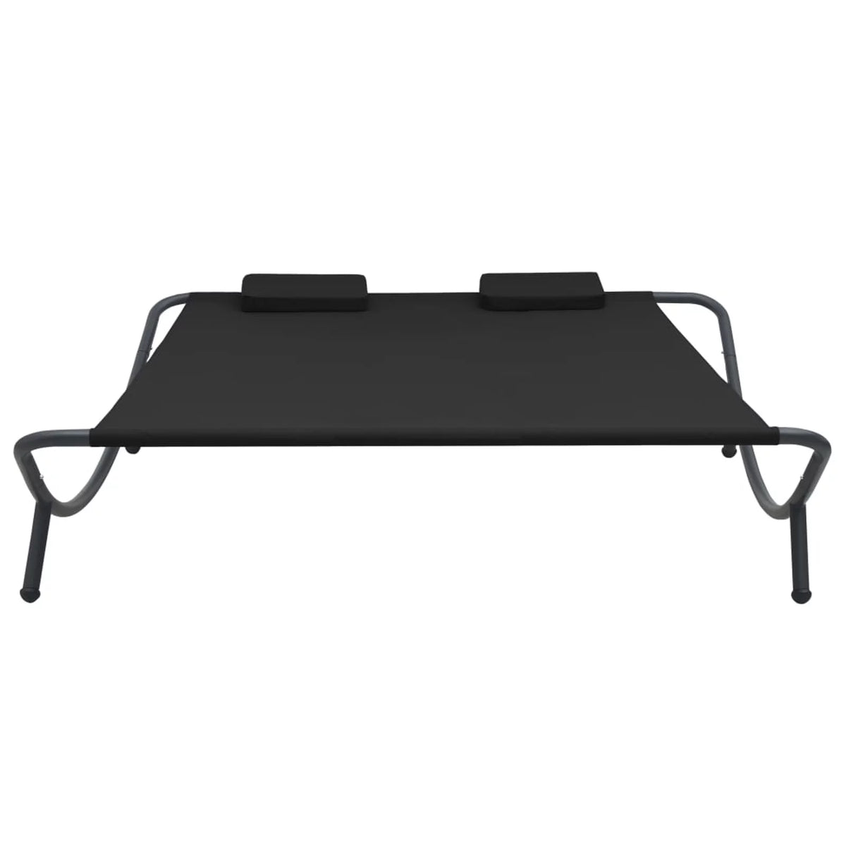 Outdoor Lounge Bed with 2 Pillows Fabric Steel Frame K740