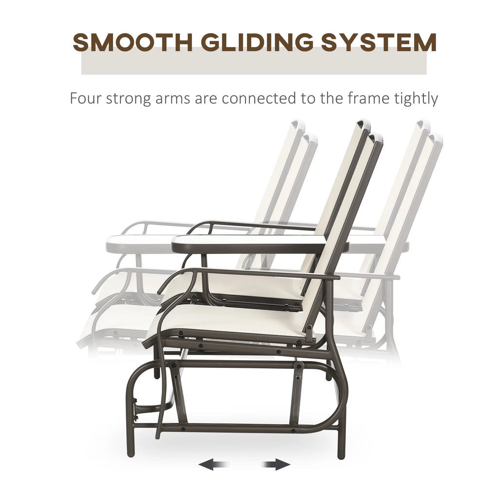 Gray Outdoor Glider Bench with Center Table H8095
