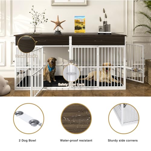 Brown Wooden Dog Crate Furniture H5247