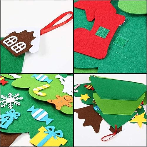 Felt Christmas Tree with 32 Ornaments and LED Lights E77941
