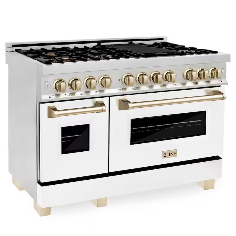 48 in. 7 Burner Double Oven Dual Fuel Range in Stainless Steel Q18897