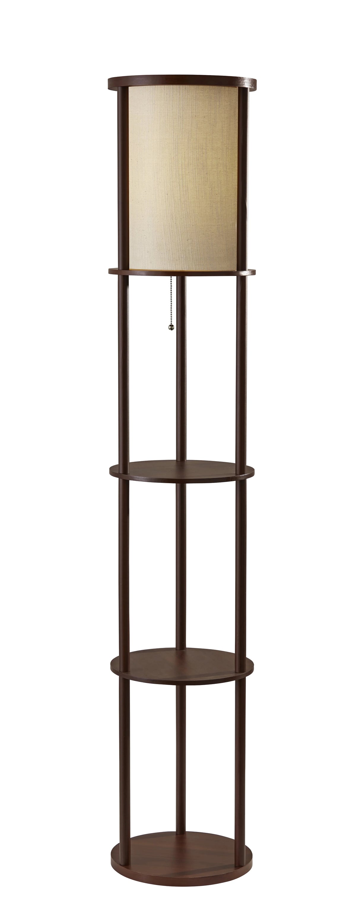 Round Shelf Floor Lamp with Walnut Wood Veneer R512710