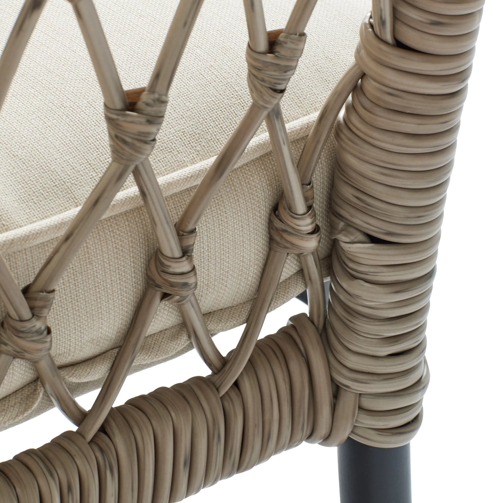 Wicker Outdoor Stacking Chair with Cushions Set of 2 E70872