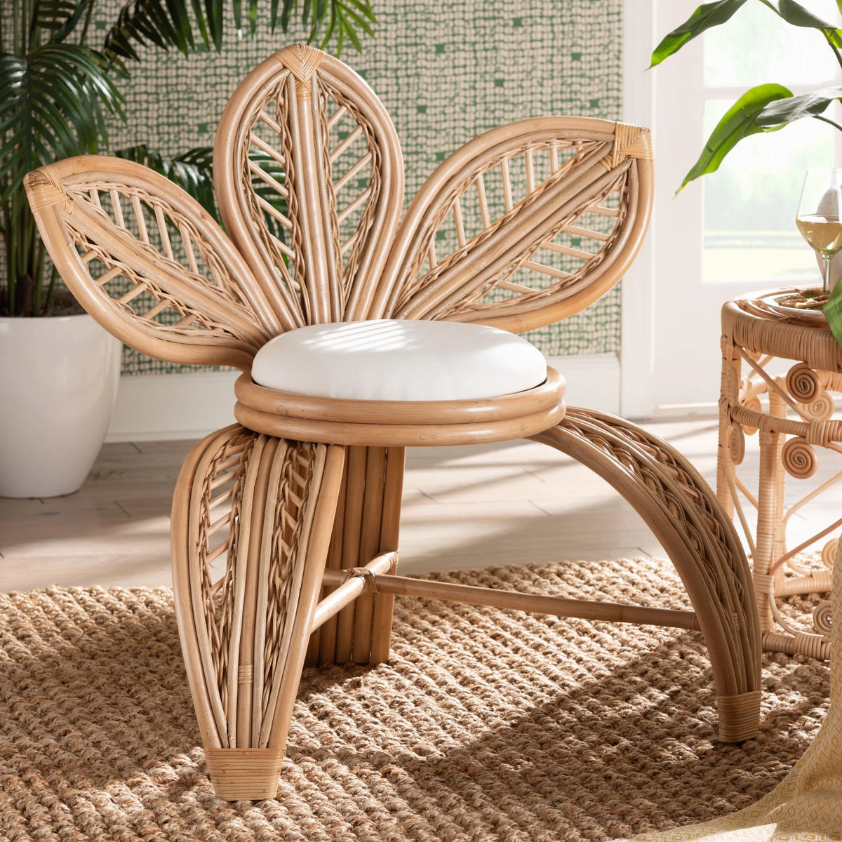 Natural Rattan Leaf Accent Chair R797