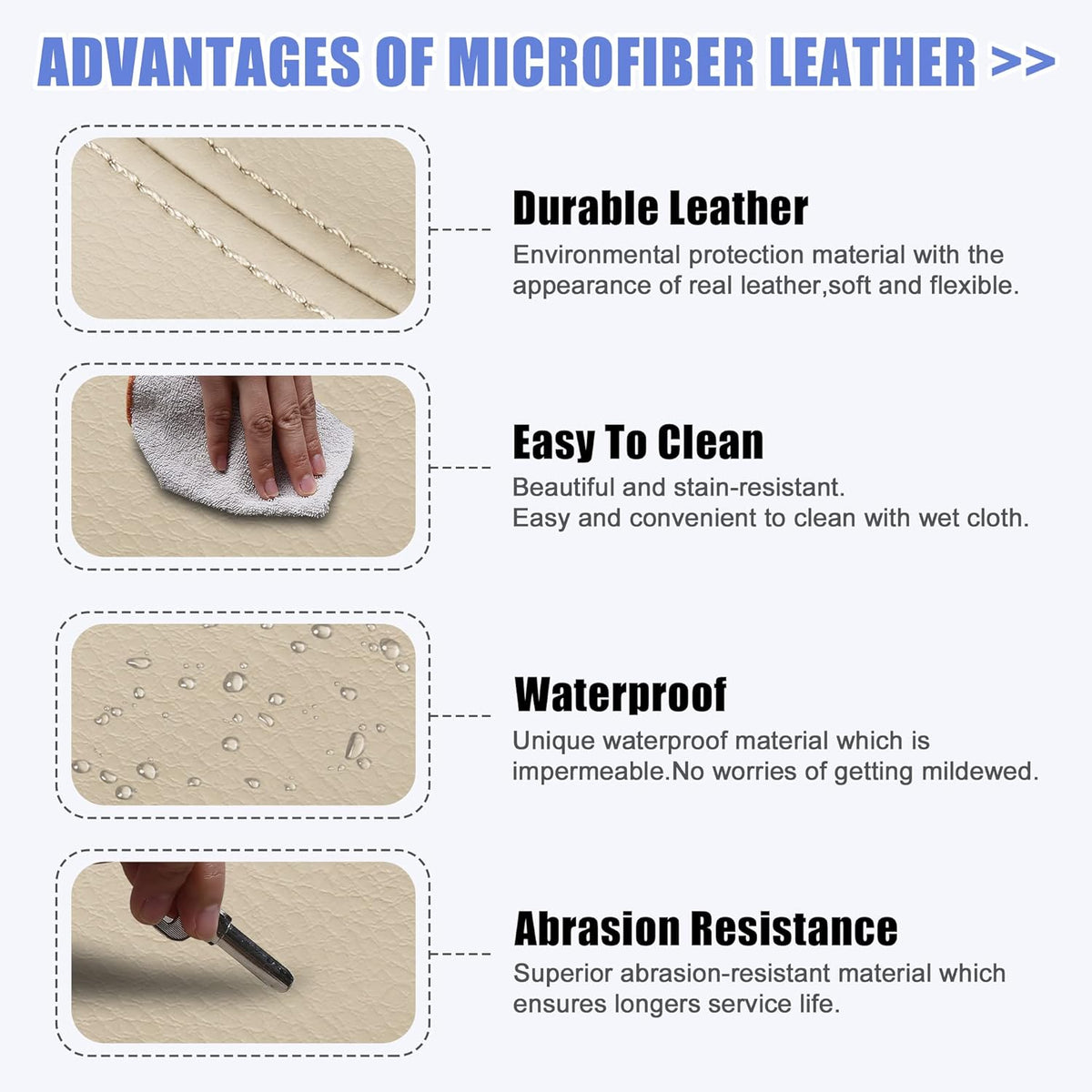 Beige Car Center Console Lid Armrest Cover Protector Pack of 2 D588475