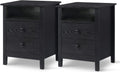 Set of 2 Wood Nightstands with Drawers I8161