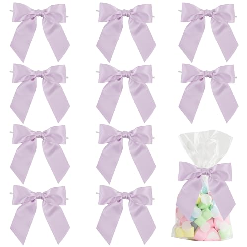 4.5" Pre-Tied Satin Bows with Twist Ties 36 PCs Y35130