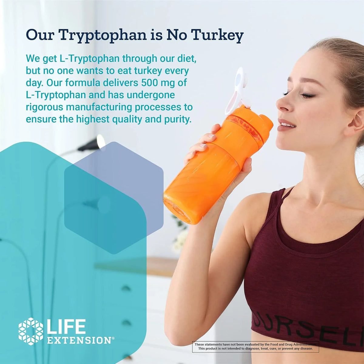 L-Tryptophan 500 mg Supplement 90 Capsules O47549