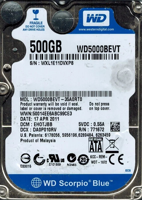 500GB Hard Drive W586
