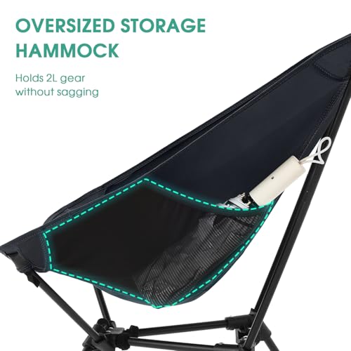 Portable Folding Camping Chair 330 lbs Black Z85314