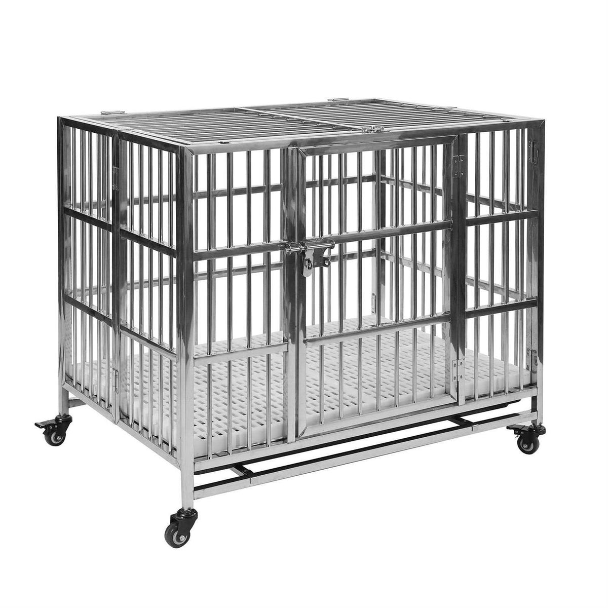 38 Heavy Duty Stainless Steel Dog Cage Kennel Crate and Playpen with Double Doors Z168