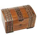 Handmade Wooden Brass Clad Jewelry Box with Lock and Key D85795
