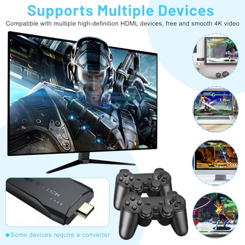 Wireless Retro Game Console with 20000+ Games, 9 Emulators, 4K Output, 2.4GHz Controller, 64G Z8202