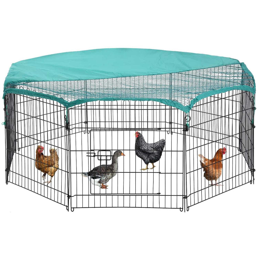 Large Metal Chicken Coop with Door & Cover J141